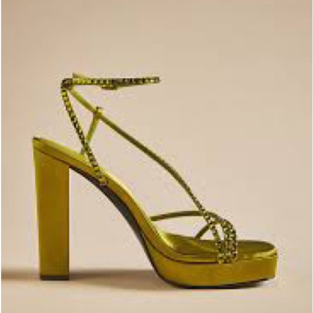 Jeffrey Campbell Aperitivo Green Bejeweled Heels  Size 8  Brand New